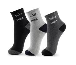 Kit de 3 Meias Masculina cano Medio Kit de 3 Meias Masculina cano Medio