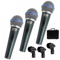 Kit De 3 Microfones De Mão Dinâmico Mxt Btm-58a