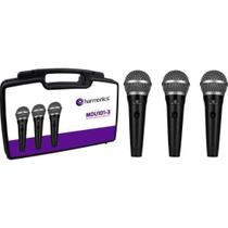 Kit de 3 Microfones Harmonics MDU101 Dinâmico Cardióide