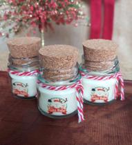 Kit de 3 Mini Velas de Natal PAPAI NOEL em Vidro com Tampa de Cortiça