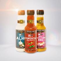 Kit de 3 Molhos, Alho, Pimenta, e Chimichurri de 200ml
