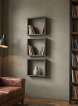 Kit de 3 Nichos 30cm Mdf Grafite - On Móveis