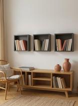 Kit de 3 Nichos 30cm Mdf Verde - On Móveis