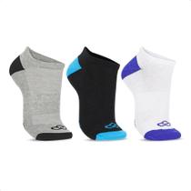 Kit de 3 Pares de Meia Olympikus Cano Invisível Masculino