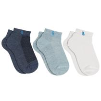 Kit De 3 Pares Meia Lupo Sport Kids Cano Curto Infantil Algodão Cores Básicas Para Menino E Menina