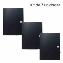 Kit de 3 Pastas Apresentaçao 8 Divisoes A5-Square-Opaca