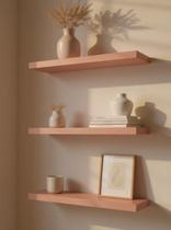 Kit de 3 Prateleiras 60cm Mdf Rosa - On Móveis Kit de 3 Prateleiras 60cm Mdf Rosa - On Móveis