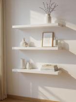 Kit de 3 Prateleiras 80cm Mdf Branco - On Móveis