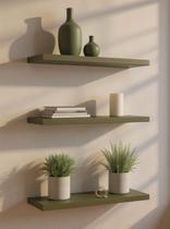 Kit de 3 Prateleiras 80cm Mdf Verde - On Móveis