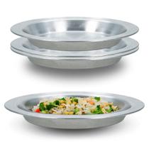 Kit de 3 Pratos Infantis para Merenda Escolar Alumínio Resistente Kit de 3 Pratos Infantis para Merenda Escolar Alumínio Resistente
