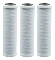 Kit de 3 Refis de Filtro Carbon Block 9.3/4" Carvão Ativado