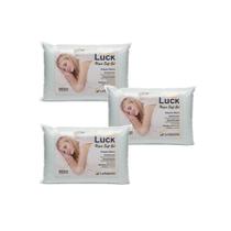 Kit De 3 Travesseiros Luck Hiper Soft Gel Espuma 60x40x12cm Luckspuma Kit De 3 Travesseiros Luck Hiper Soft Gel Espuma 60x40x12cm Luckspuma