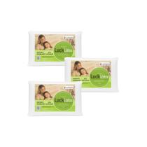 Kit De 3 Travesseiros Luck T-Látex Espuma Firme 60x40x12cm Relaxamento E Suporte