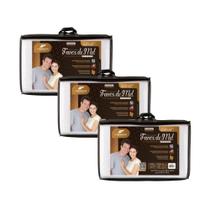 Kit de 3 Travesseiros Médio Favos de Mel