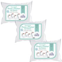 Kit de 3 Travesseiros Penas e Plumas Naturais - Capa Algodão Kit de 3 Travesseiros Penas e Plumas Naturais - Capa Algodão