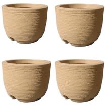 Kit de 3 vasos cone decorativos modelo grafiato de luxo em polietileno 3 tamanhos