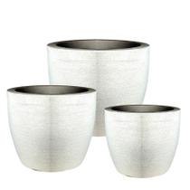 Kit de 3 vasos cone decorativos modelo grafiato de luxo em polietileno 3 tamanhos