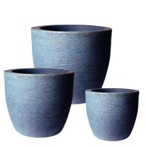 Kit de 3 vasos cone decorativos modelo grafiato de luxo em polietileno 3 tamanhos