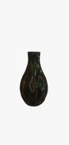 Kit de 3 vasos de cerâmica texturizada preto alt 12 cm x diâmetro 4 cm