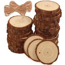 Kit de 30 Fatias de Madeira Inacabada ASSIRES (5-6cm) - Artesanato