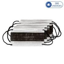 Kit de 300 Unidades de Máscaras Cirúrgicas Descartáveis Preto com Filtro Synergex Miralupa