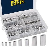 Kit De 315 Peças De Luvas De Crimpagem De Alumínio Em 8 Tamanhos Para Cabos De Aço Kit De 315 Peças De Luvas De Crimpagem De Alumínio Em 8 Tamanhos Para Cabos De Aço