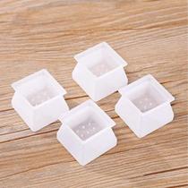 Kit de 4, 8, 12, 16, 24 e 32 Protetor Pé de Cadeira Poltrona Sofá Anti Risco Anti Ruídos de Silicone - Quadrado Quantida