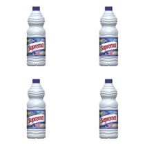 Kit de 4 Águas Sanitárias com cloro ativo Suprema 1 Litro Kit de 4 Águas Sanitárias com cloro ativo Suprema 1 Litro