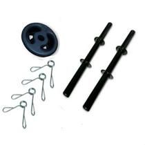KIT De 4 Anilhas 3kg + 02 Barras Ocas 40cm + 04 Presilhas de 25,5mm