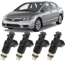 Kit de 4 Bico Injetor New Civic 1.8 16v Flex de 2006 a 2011 Com 8 Furos