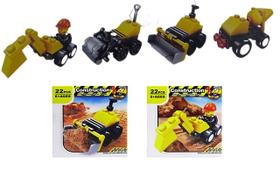 Kit de 4 Blocos de Montar Serie Veículos Militar ou Construção