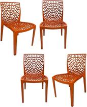 Kit de 4 Cadeiras para Jardim, Mesa, Sala, Bar e Varanda Design Versátil e Moderno