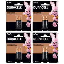 Kit de 4 cartelas de Pilhas Duracell AAA Palito com 2 unidades Kit de 4 cartelas de Pilhas Duracell AAA Palito com 2 unidades