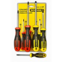 KIT de 4 Chaves Fenda e Philips Magnéticas Cabo Emborrachado
