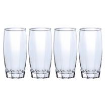 Kit de 4 Copos de Vidro 370ML Suco Água Bartender Drinks Chic