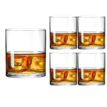 Kit De 4 Copos De Vidro Baixo Whisky Transparente Liso 280ml