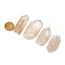 Kit de 4 Cristais de Quartzo Citrinado Bruto Tom Amarelo Médio