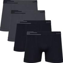 Kit De 4 Cuecas Boxer Box Lupo Básicas Original Basic Microfibra Sem Costura Masculino Adulto Kit De 4 Cuecas Boxer Box Lupo Básicas Original Basic Microfibra Sem Costura Masculino Adulto