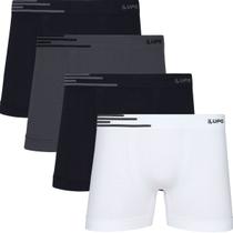 Kit De 4 Cuecas Boxer Box Lupo Básicas Original Basic Microfibra Sem Costura Masculino Adulto