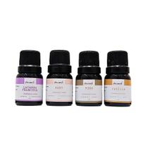 Kit de 4 Essências Aromáticas Puras 10ml - Lavanda, Figo, Vanilla e Baby - Caixa Presente Aromá