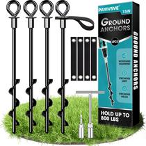 Kit de 4 estacas de ancoragem para solo Payivsve 38 cm com cintas para ventos fortes Kit de 4 estacas de ancoragem para solo Payivsve 38 cm com cintas para ventos fortes