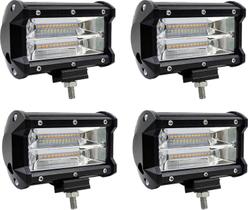 KIT de 4 Farol de milha 72W Luz Auxiliar Lâmpada LED para Caminhão Trator Jeep Pickup VPL7343