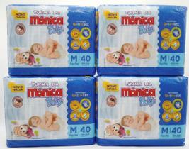 Kit de 4 Fraldas Turma da Mônica Baby Qu4troSec Tamanho M 40