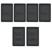 Kit De 4 Interruptores + Tomada 20A Linha Habitat Fame
