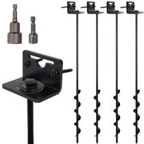 Kit de 4 Parafusos Âncora para Solo de 61 cm VASGOR com Suportes Kit de 4 Parafusos Âncora para Solo de 61 cm VASGOR com Suportes