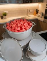 Kit de 4 Potes Plásticos Multiuso no Formato Bowl, Perfeitos para Servir ou Armazenar Alimentos com Elegância.