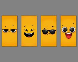 Kit De 4 Quadros Decorativos Smile ÓCulos, Entiado, Risada E Fofo 40x20 Mdf Madeira Adesivada Kit De 4 Quadros Decorativos Smile ÓCulos, Entiado, Risada E Fofo 40x20 Mdf Madeira Adesivada