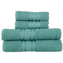 Kit de 4 Toalhas Banho Rosto Algodão Designer Moderno