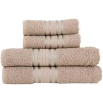 Kit de 4 Toalhas Banho Rosto Algodão Designer Moderno