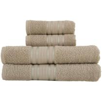 Kit de 4 Toalhas Banho Rosto Algodão Macia Moderno Kit de 4 Toalhas Banho Rosto Algodão Macia Moderno
